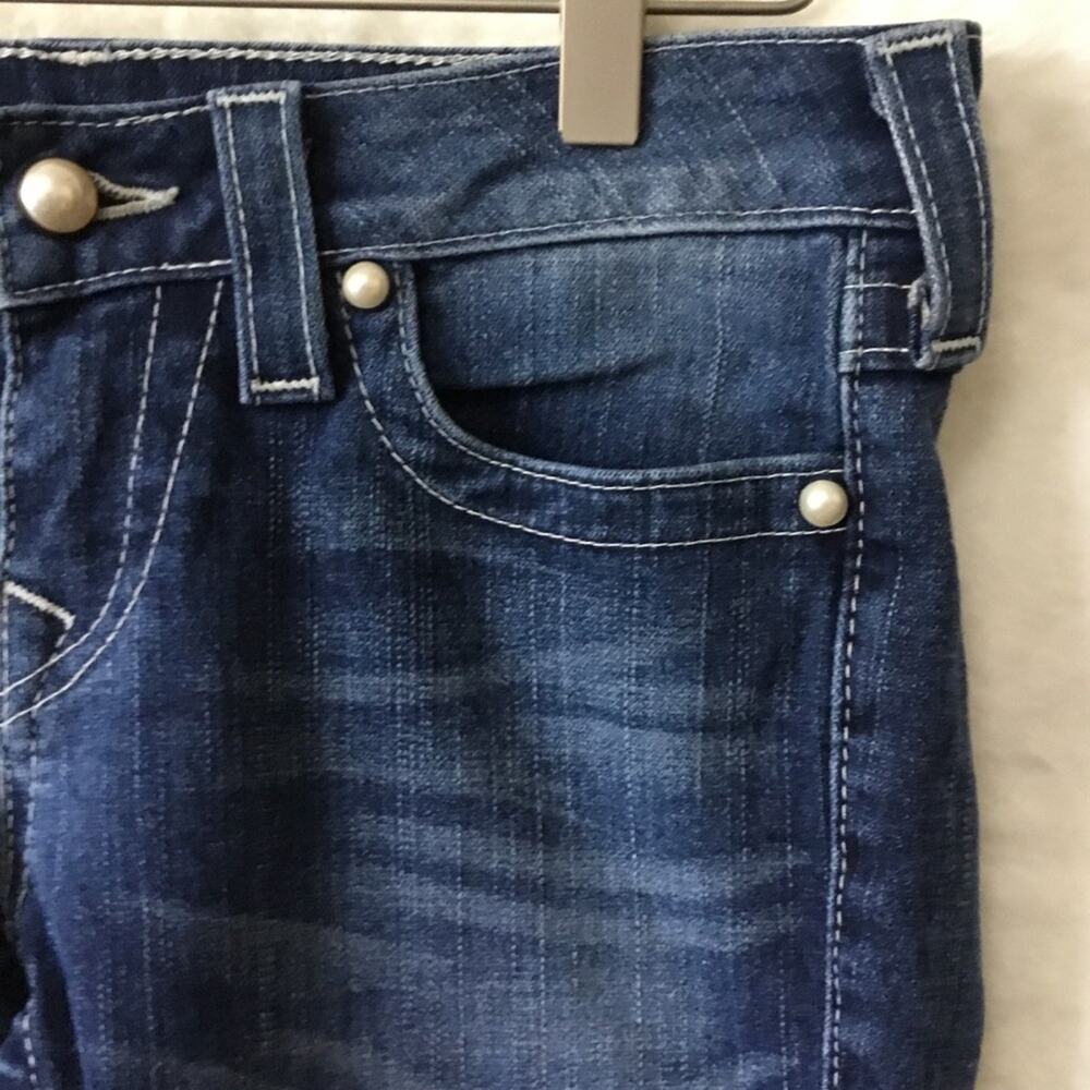 True Religion Blue Pearl Button Wide-Leg Jeans - Picture 4 of 16